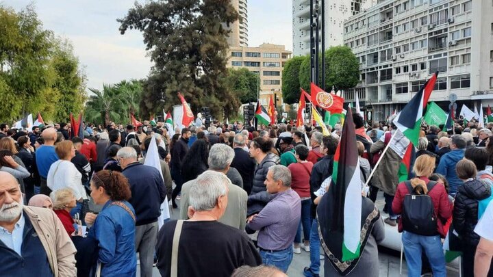 تظاهرات مردم قبرس در حمایت از غزه+ فیلم