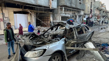 UNICEF vehicle waiting to enter Gaza comes under fire