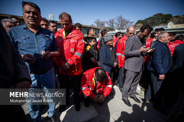 تشییع پیکر آتش نشان فداکار قزوینی