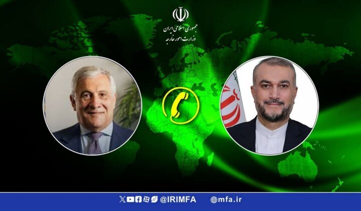  ایرانی وزیرخارجہ کا اٹلی کے ہم منصب سے ٹیلیفونک رابطہ، باہمی تعلقات اور خطے کی صورتحال پر گفتگو
