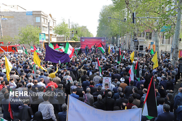 تجمع مردمی حمایت از عملیات غرورآفرین وعده صادق در گرگان