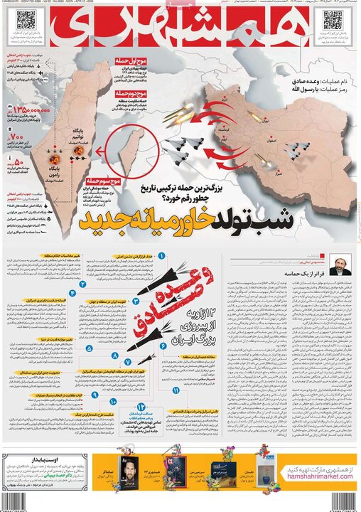 روزنامه‌های صبح دوشنبه ٢٧ فروردین ١۴٠٣