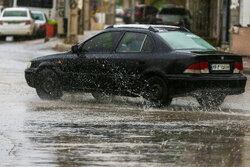توقف تردد خودروها در بعضی از خیابان های شهر ایلام بر اثر سیلاب