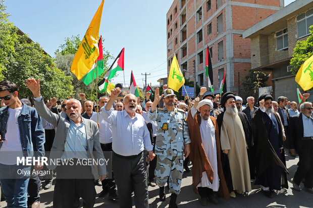 راهپیمایی مردم گرگان در حمایت از عملیات «وعده صادق»