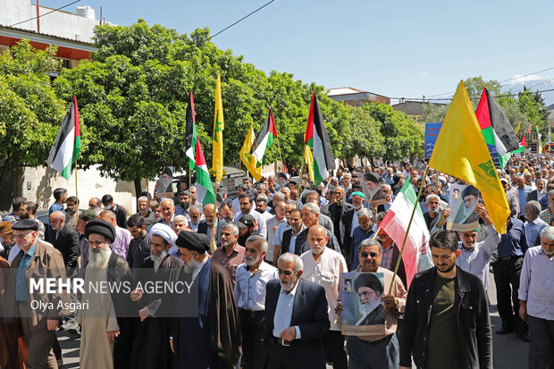 راهپیمایی مردم گرگان در حمایت از عملیات «وعده صادق»