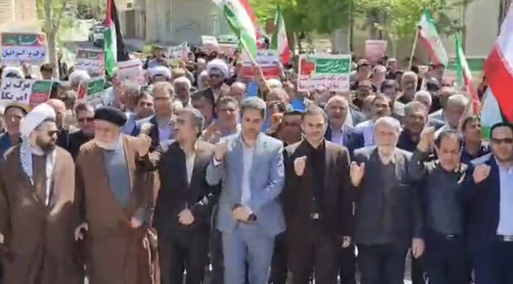 راهپیمایی حمایت از غزه و وعده صادق در شهر چهاربرج