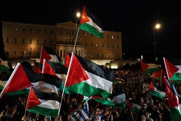 Pro-Palestine peace march in Greece against NATO, US, EU