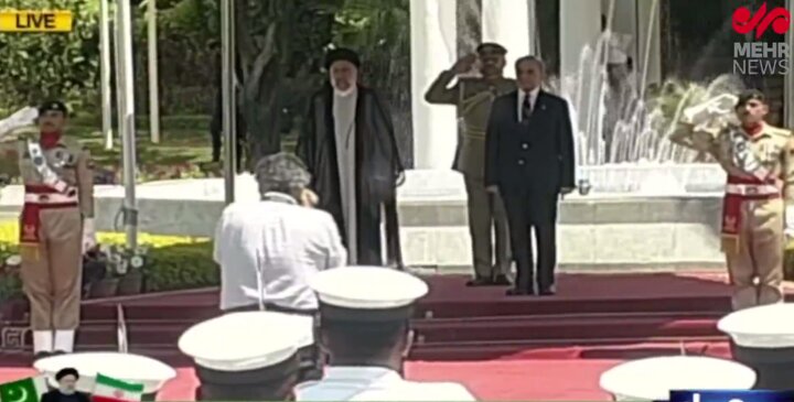 بالفيديو...رئيس الوزراء الباكستاني يستقبل الرئيس الايراني رسميا