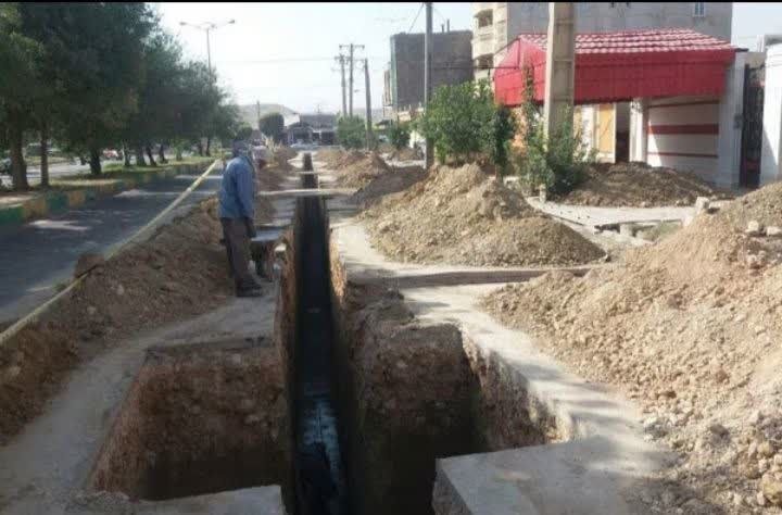 اصلاح و بازسازی ۱۷۰۵ متر از شبکه جمع آوری فاضلاب شهر جوانرود