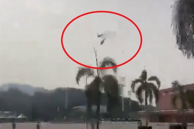 VIDEO: Moment when Malaysian navy helicopters collided