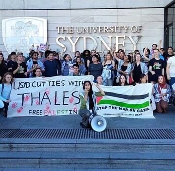 University of Sydney students set up Gaza solidarity camp