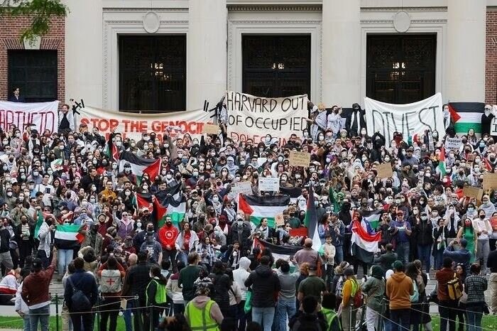 موجة احتجاجات طلابية في جامعات امريكية ضد حرب غزة