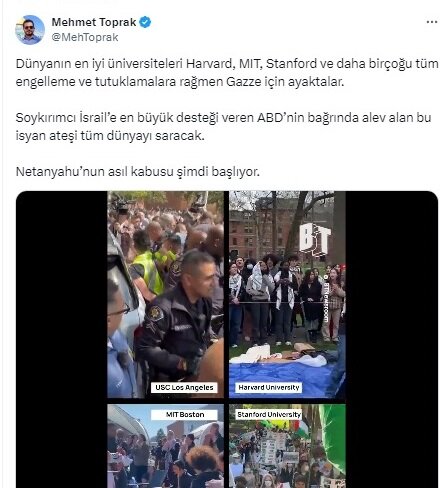 Türk sosyal medya kullanıcıları ABD üniversitelerindeki protastolara ne dedi?