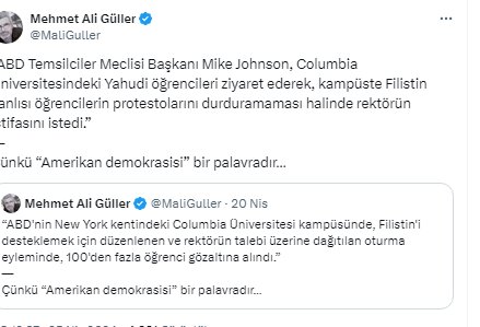 Türk sosyal medya kullanıcıları ABD üniversitelerindeki protastolara ne dedi?