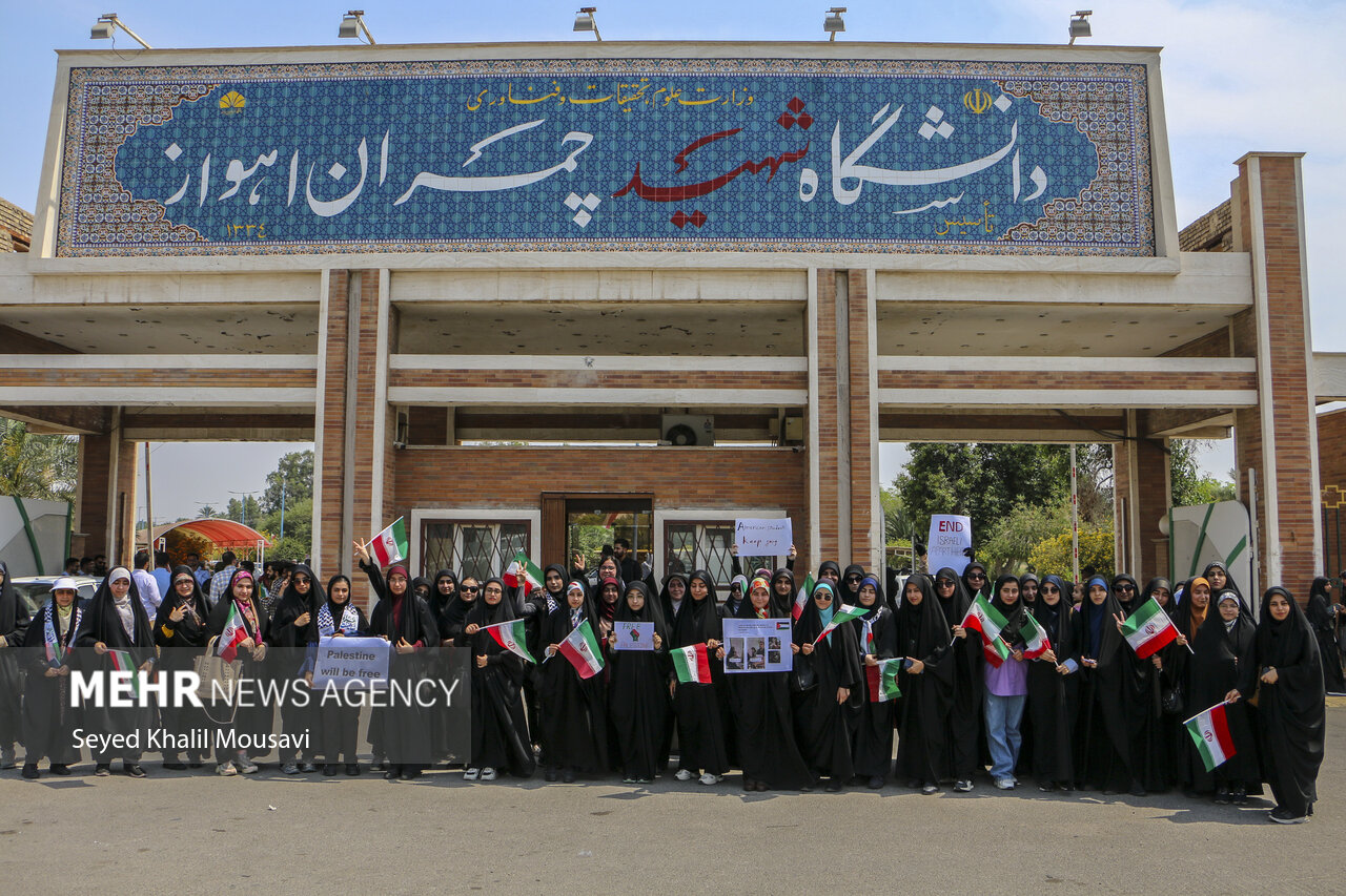 حمایت دانشجویان خوزستانی ازاعتراض دانشجویی درآمریکا ضد صهیونیست