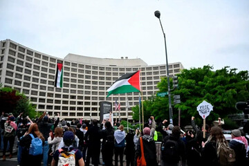Biden'ın konuşma yaptığı etkinlikte Filistin'e destek protestoları gerçekleştirildi