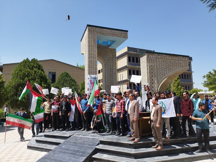 تجمع دانشجویان دانشگاه فرهنگیان در حمایت از دانشجویان آمریکایی