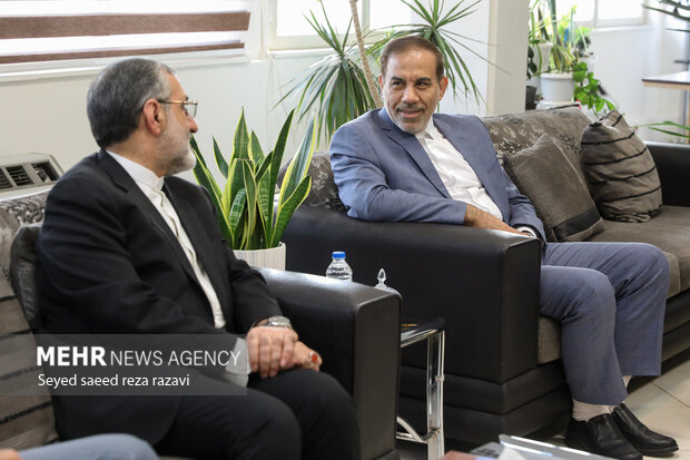 غلامحسین اسماعیلی رئیس دفتر رئیس جمهور و اصغر جهانگیر سخنگوی قوه قضاییه در نشست سخنگویان ادوار قوه قضائیه حضور دارند