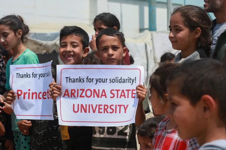 Gaza children thank US, Canada students for their support
