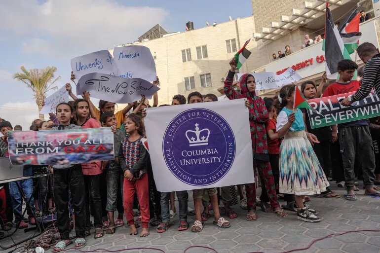 Gaza children thank US, Canada students for their support