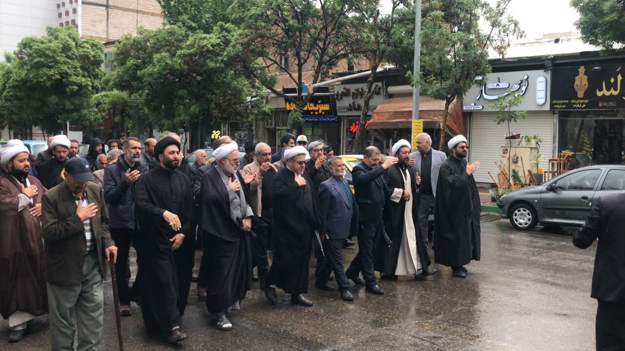 عزاداری روز شهادت امام صادق (ع) در قوچان همراه با بارش باران