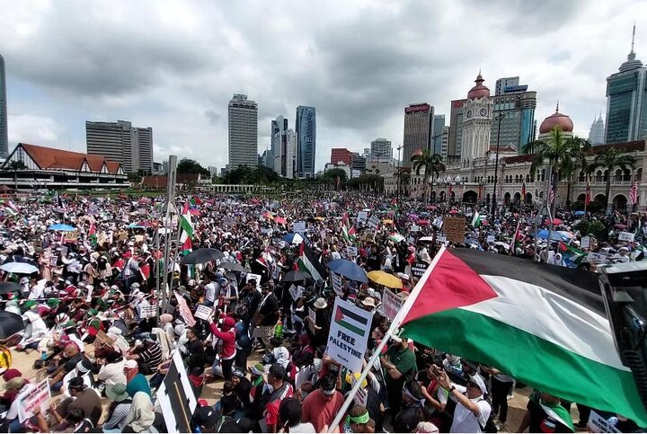تظاهرات مردم مالزی در حمایت از غزه+ فیلم