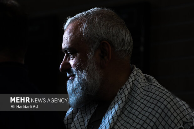 سردار محمد رضا نقدی در مراسم چهلمین روز شهادت مستشاران نظامی ایران در سوریه
