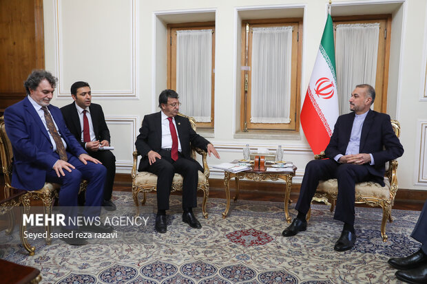 امير عبداللهيان يلتقي مع رئيس مجموعة الصداقة البرلمانية التركية الإيرانية 