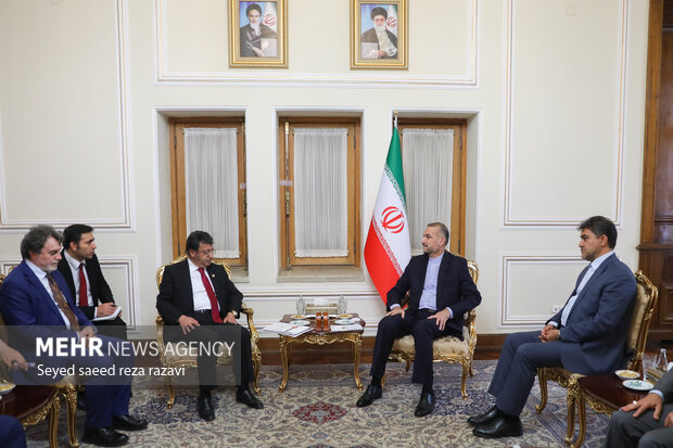 امير عبداللهيان يلتقي مع رئيس مجموعة الصداقة البرلمانية التركية الإيرانية 