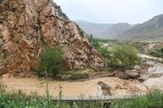 جاری شدن سیل در روستای علی آباد از توابع بجنورد