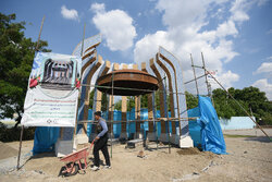 یادمان شهدای گمنام شهرستان چهارباغ در حال ساخت است