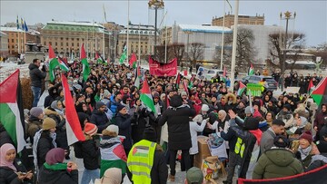 غزہ پر صہیونی جارحیت کے خلاف سویڈن میں عوامی مظاہرہ، ویڈیو
