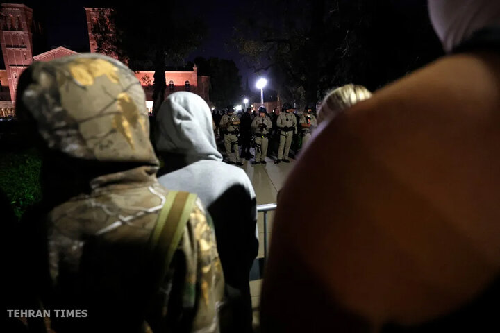 UCLA campus standoff as police order pro-Palestinian protesters to leave