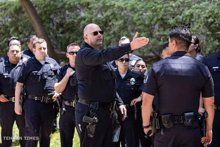 UCLA campus standoff as police order pro-Palestinian protesters to leave