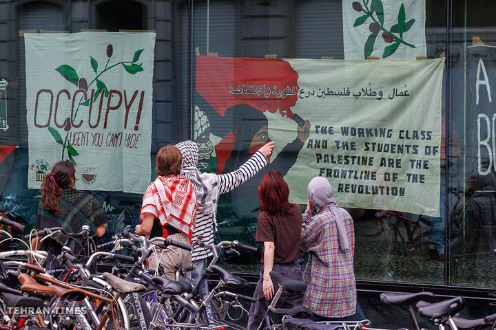 Belgian and Dutch students protest against Israel’s war on Gaza