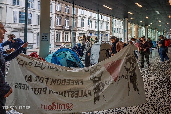 Belgian and Dutch students protest against Israel’s war on Gaza