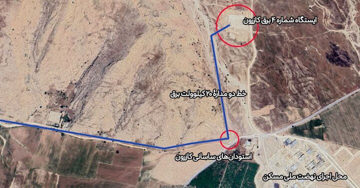 نصب پایههای سیمانی مجاور اثر تاریخی ۱۷۰۰ ساله کازرون