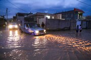 جاری شدن سیلاب در شهر ایوان