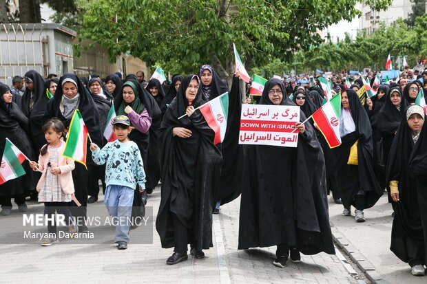 راهپیمایی حمایت از مردم غزه در بجنورد