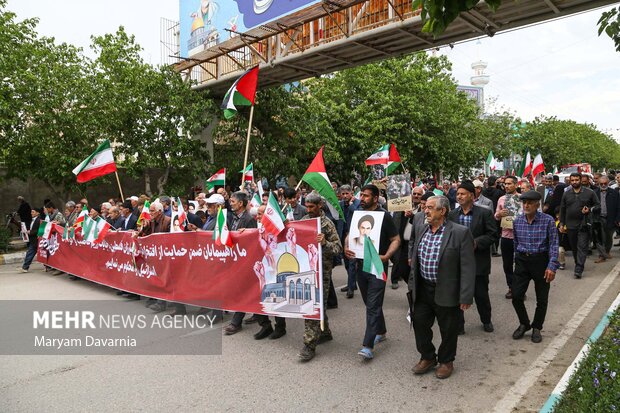 راهپیمایی حمایت از مردم غزه در بجنورد