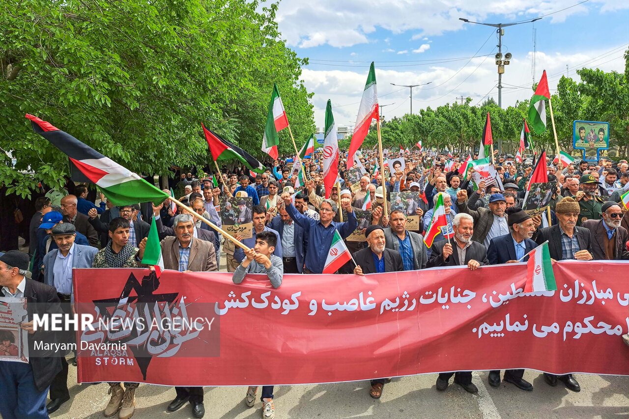 راهپیمایی مردم خراسان شمالی در محکومیت صهیونیست‌ها برگزار می‌شود