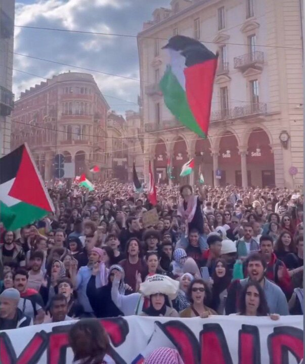 تظاهرات گسترده در شهرهای مختلف ایتالیا در حمایت از فلسطین+ فیلم