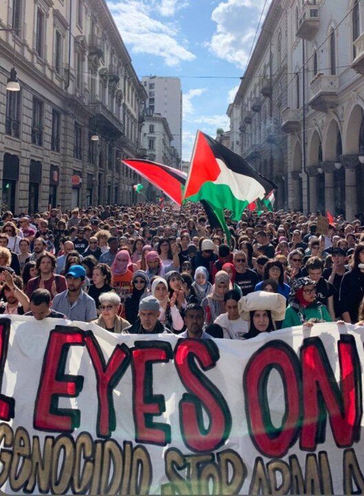 تظاهرات گسترده در شهرهای مختلف ایتالیا در حمایت از فلسطین+ فیلم 