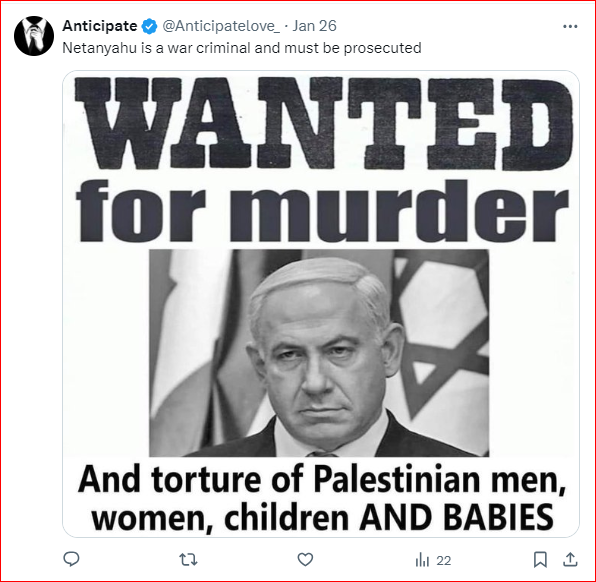 لحظه‌شماری کاربران خارجی «ایکس» برای دستگیری نتانیاهو