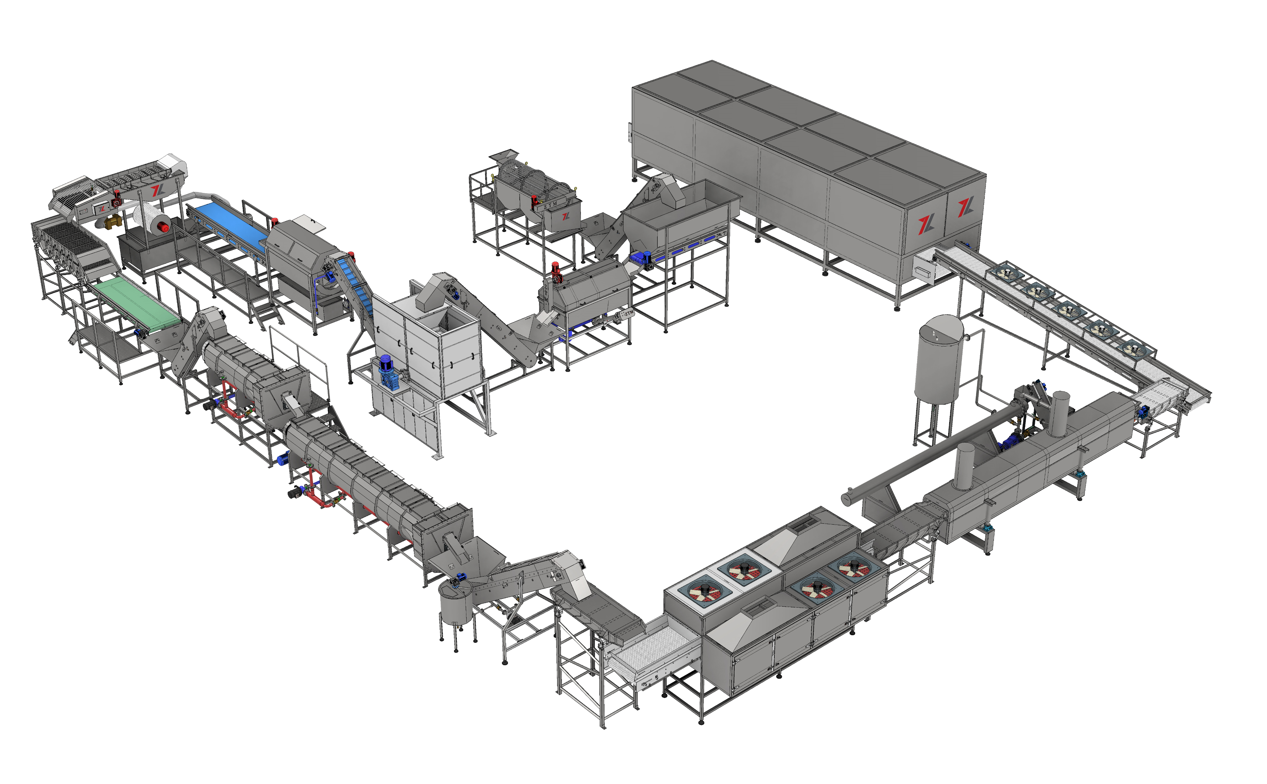 اجزای خط تولید سیب زمینی نیمه آماده منجمد
