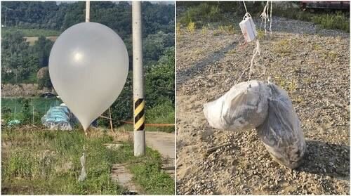 جنگ بالونی دو کره با زبان «زباله»! + فیلم و عکس