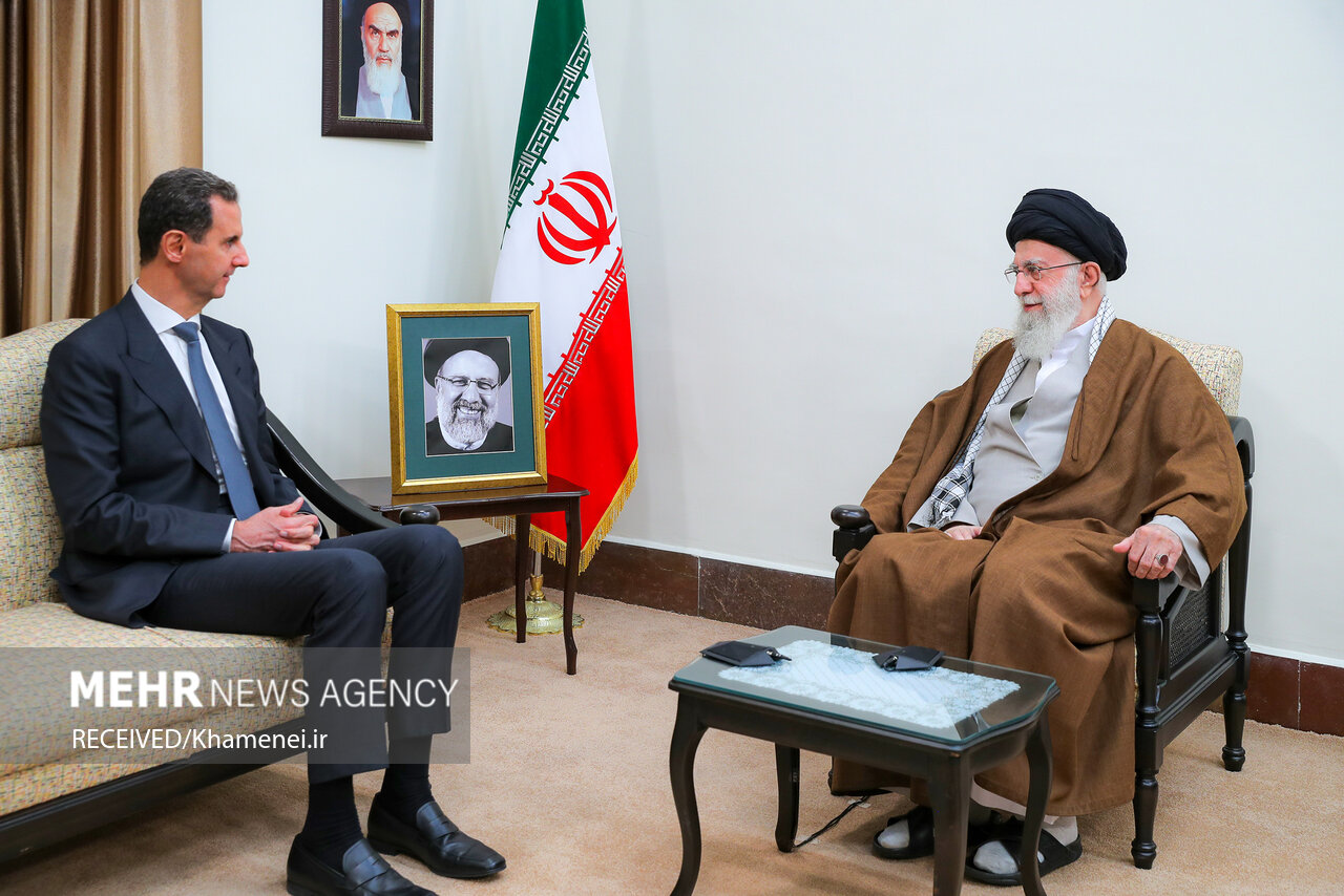Syrian president meets Ayatollah Khamenei to offer condolences over Raisi death