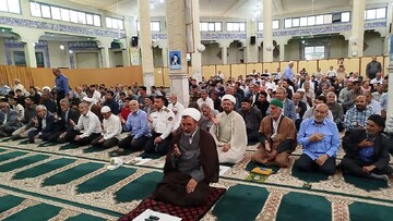 مراسم عزاداری در آستانه رحلت امام خمینی در مصلای نماز جمعه بردسکن