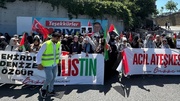 تظاهرات حمایت از غزه مقابل سرکنسولگری آمریکا در استانبول