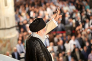 Leader delivering speech on Imam Khomeini demise anniversary